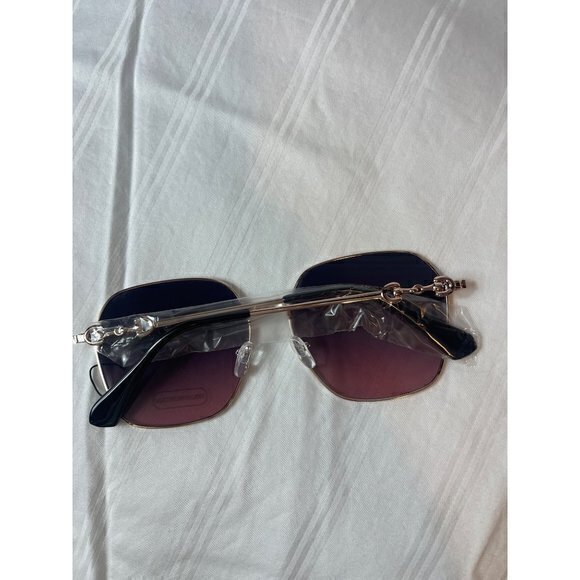 Continental Twist Gradient Lens‎ Temple Design Sunglasses Brown
